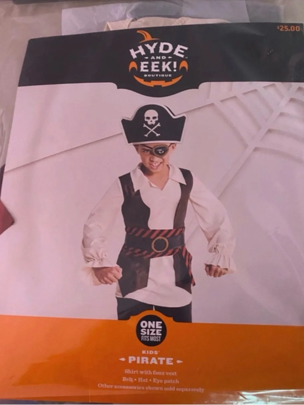 Kids' Pirate Costume one size NWT